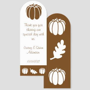 Pumpkin Patch in Chocolate Wedding Favor Bookmarks