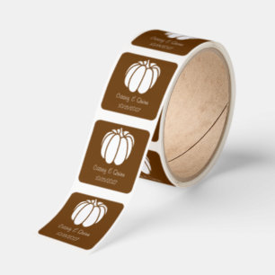 Pumpkin Patch in Chocolate Wedding Square Sticker