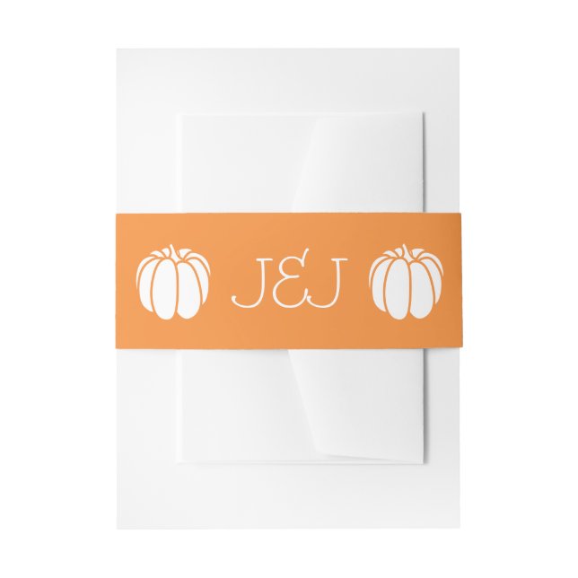 Pumpkin Patch in Orange Invitation Belly Band (Front Example)