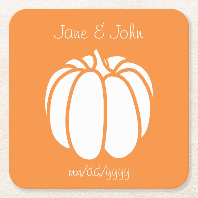 Pumpkin Patch in Orange Paper Coaster (Front)