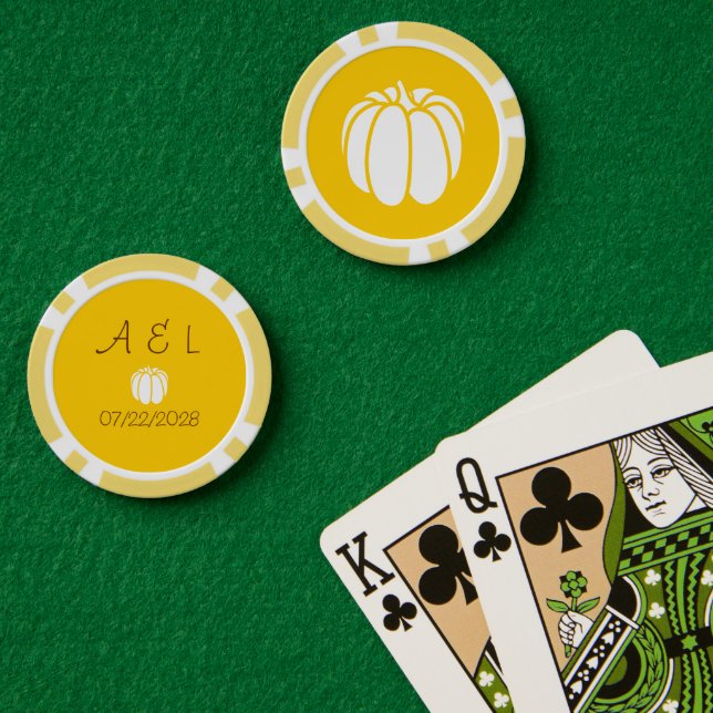 Pumpkin Patch in Yellow Poker Chips (Poker Table (Double))