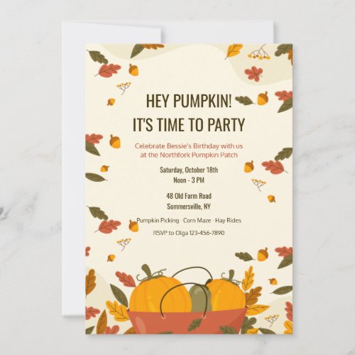 Pumpkin Patch  Invitation