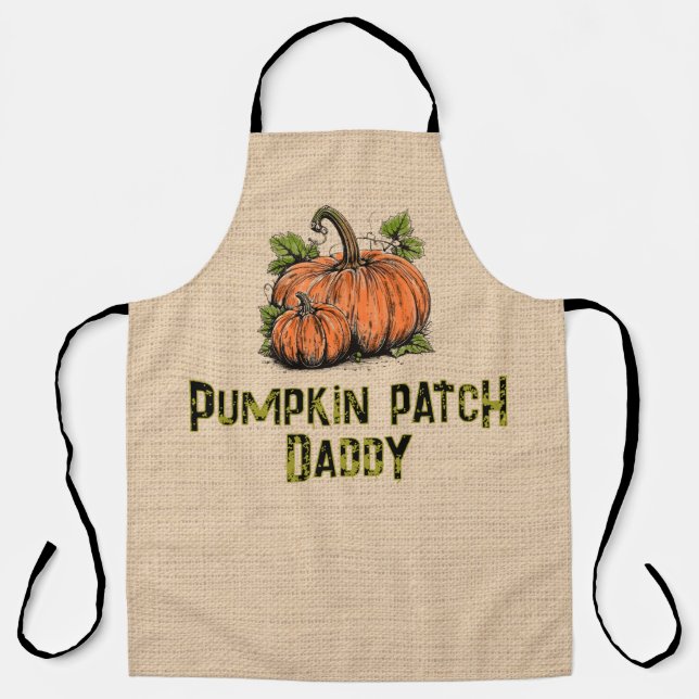 Pumpkin Patch Kiddo Halloween Faux Burlap  Apron (Front)