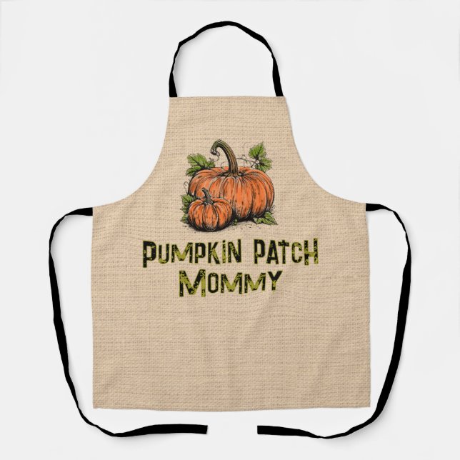 Pumpkin Patch Kiddo Halloween Faux Burlap  Apron (Front)