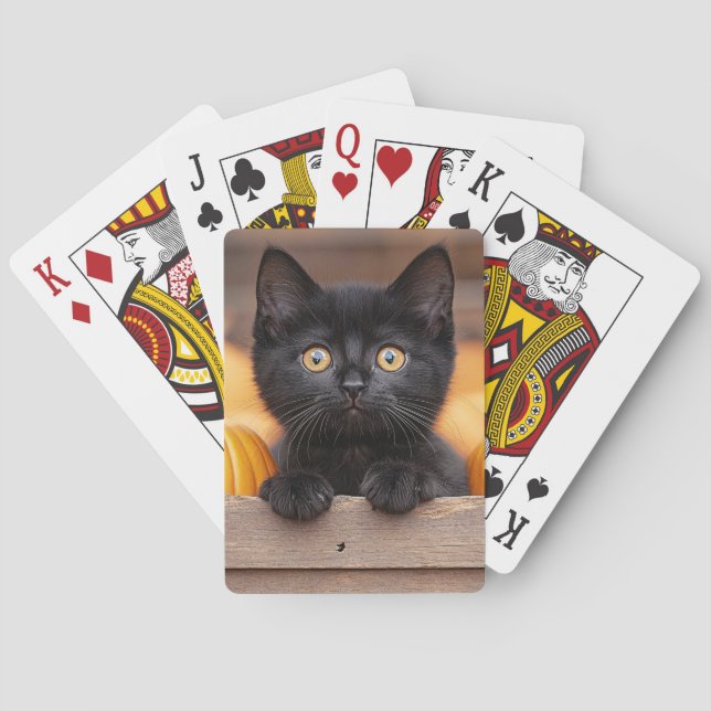 Pumpkin Patch Kitten Poker Cards (Back)