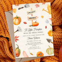 Pumpkin Patch Neutral Fall Baby Shower Invitation