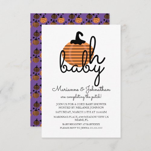 Pumpkin Patch Oh Baby Pumpkins Baby Shower Invitation