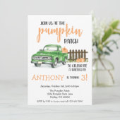 Pumpkin Patch Old Truck Birthday Party Any Age Invitation (Standing Front)