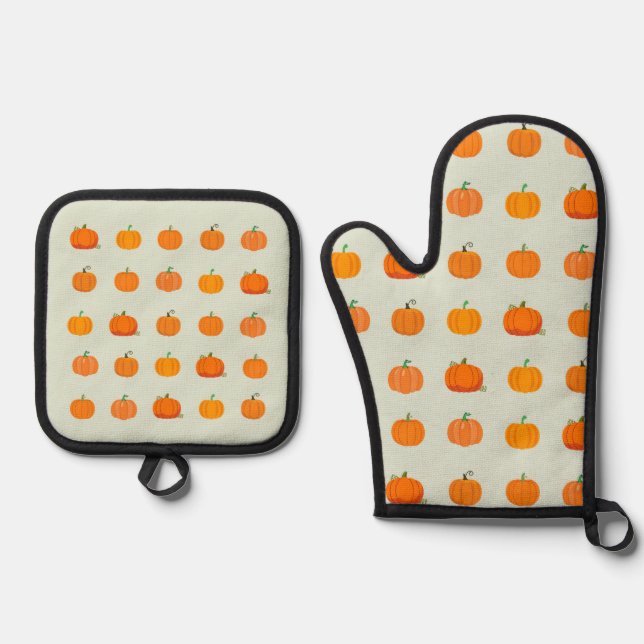 Pumpkin Patch Oven Mitt & Pot Holder Set (Front)