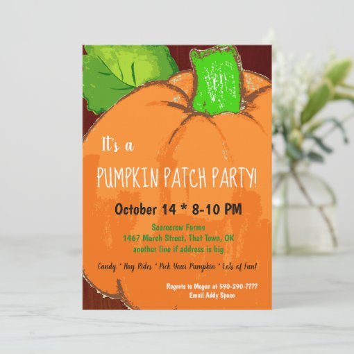 Pumpkin Patch Party Invitation Zazzle