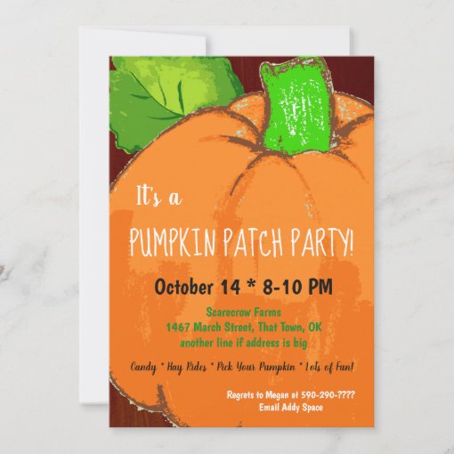 Pumpkin Patch Party Invitation | Zazzle