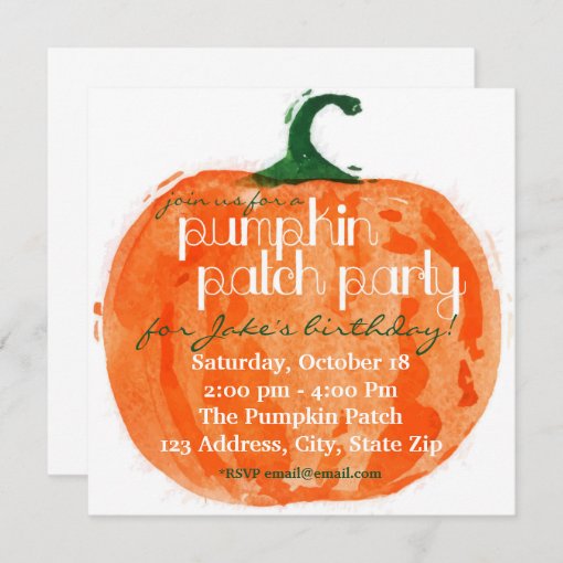 Pumpkin Patch Party Invitation | Zazzle