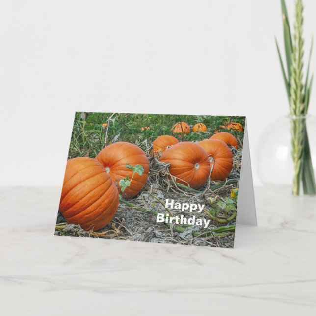 Pumpkin Patch Photo Birthday Card (Front)