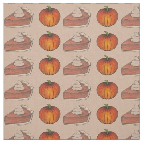 Pumpkin Patch Pie Slice Thanksgiving Dinner Autumn Fabric