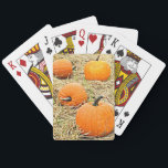 Pumpkin Patch Playing Cards<br><div class="desc">Autumn is here and that means it’s time for pumpkins. These playing cards feature a picture of four orange pumpkins sitting in a hay field. They are ripe for the picking! To see more products containing this image visit Zazzle’s Photo_Genesis store.</div>