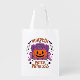pumpkin patch princess, halloween grocery bag