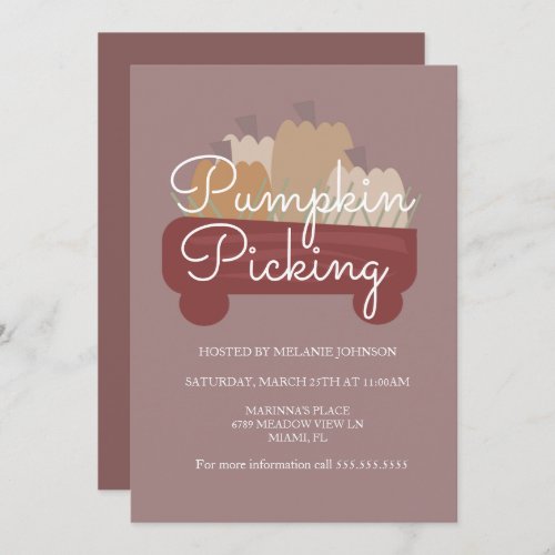 Pumpkin Patch Pumpkins Picking Flyer Invitation