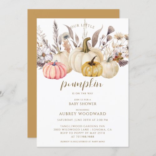 Pumpkin Patch Pumpkins Wildflowers Autumn  Invitation