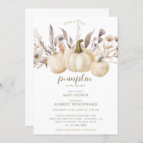 Pumpkin Patch Pumpkins Wildflowers Autumn  Invitation