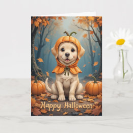 Pumpkin Patch Puppy Cuteness Overload Halloween Card