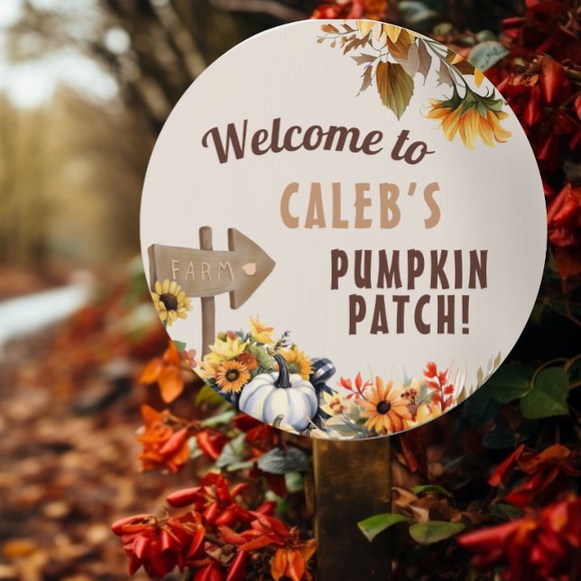 Pumpkin Patch Rustic Farm Birthday Sign (Creator Uploaded)