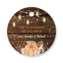 Pumpkin Patch Rustic String Lights Baby Shower  Favor Tags