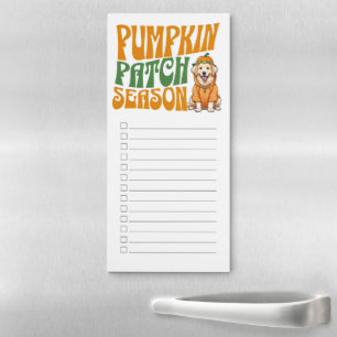 Pumpkin Patch Season Golden Retriever Fall Magnetic Notepad