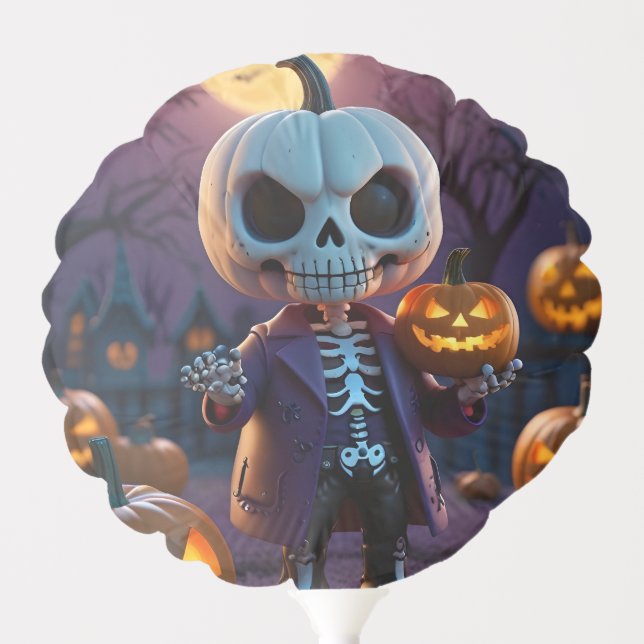 Pumpkin Patch Skeleton Companion Balloon (Front)