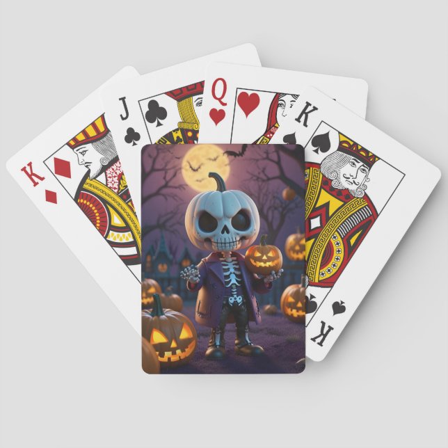 Pumpkin Patch Skeleton Companion Poker Cards (Back)