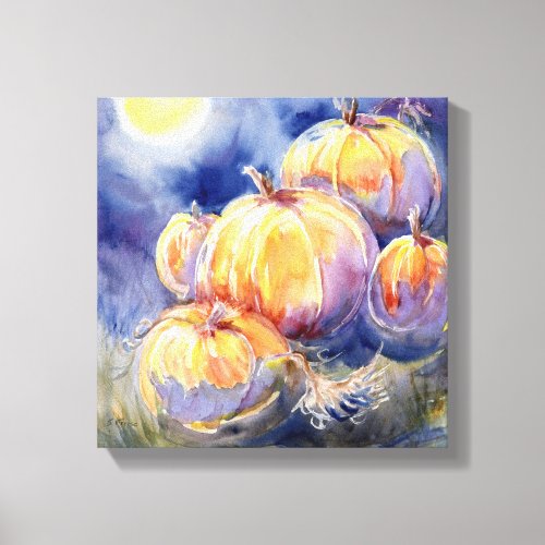 Pumpkin Patch Stretched Canvas Print