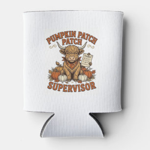 Pumpkin Patch Supervisor Highland Cow Vintage Shir Can Cooler