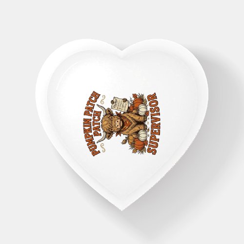Pumpkin Patch Supervisor Highland Cow Vintage Shir Paperweight