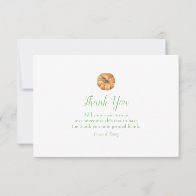Pumpkin Patch Thank You Cards (Front)
