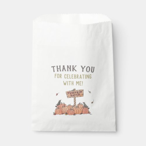 Pumpkin Patch Thank You Favor Bag