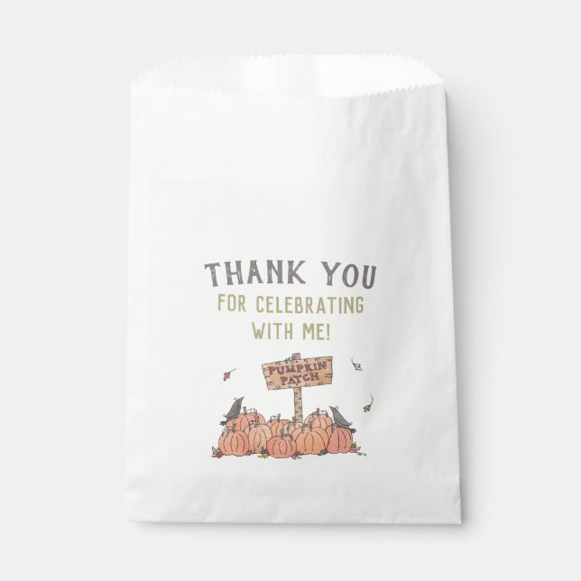 Pumpkin Patch Thank You Favor Bag (Front)