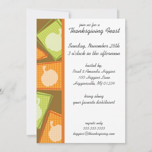 Pumpkin Patch Thanksgiving Party Invitations