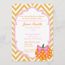 Pumpkin Patch Themed Baby Girl Shower Invitation