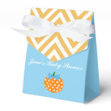 Pumpkin Patch Themed Boy Baby Shower favor Box
