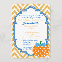 Pumpkin Patch Themed Boy Baby Shower Invitation