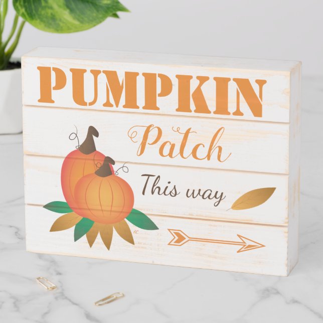 Pumpkin Patch This Way | Rustic Sign (In Situ Horizontal)