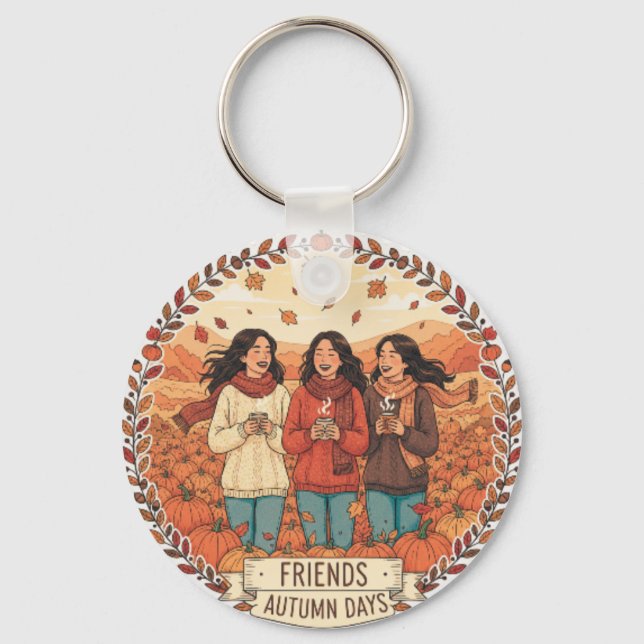Pumpkin Patch Trio Icon | Friends Autumn Vibes  Keychain (Front)