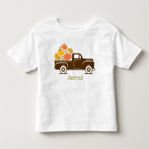 Pumpkin Patch Truck Custom Name Toddler T_shirt