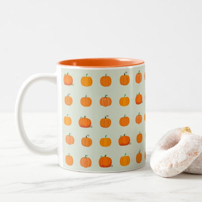 Pumpkin Patch Two-Tone Coffee Mug (With Donut)