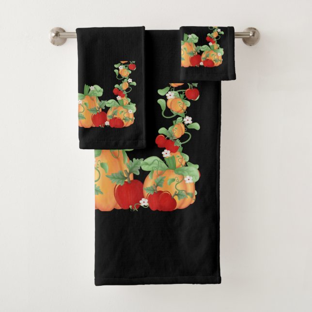 Pumpkin Patch Witch Bath Towel Set (Insitu)