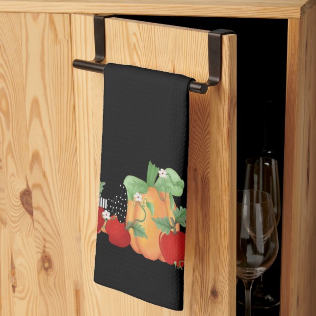 Pumpkin Patch Witch Kitchen Towel (Thirds Fold)