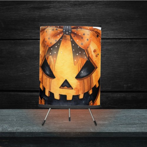 Pumpkin Patch with Cute Bow for Halloween Tripod Lamp