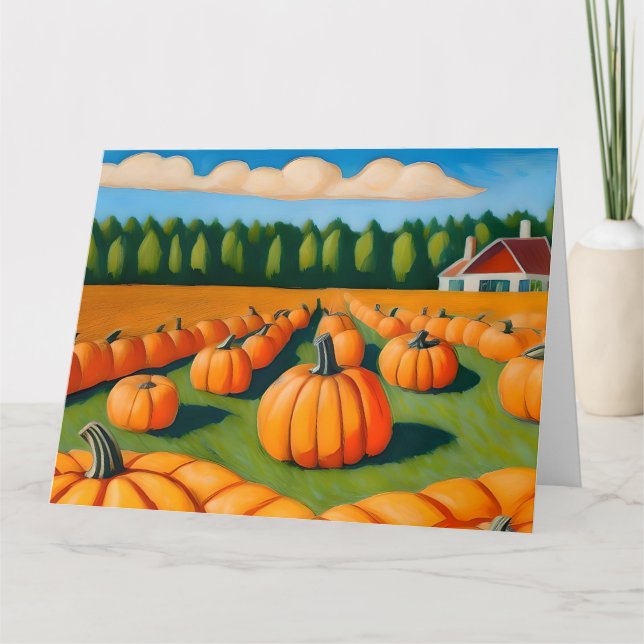 pumpkin patch with house card (Front)