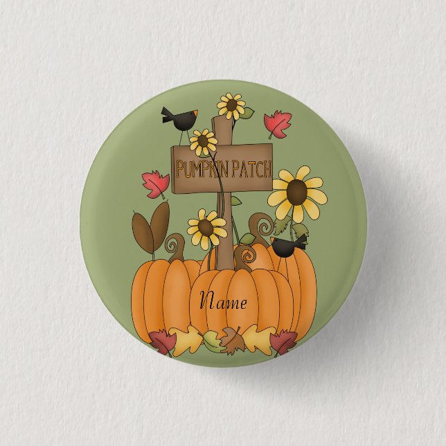 Pumpkin Patch with Name Button (Front)