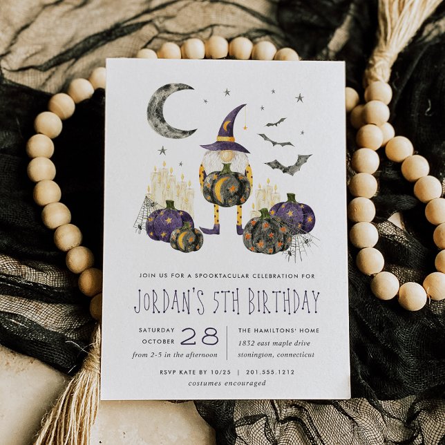 Pumpkin Patch Wizard Halloween Birthday Party Invitation (Creator Uploaded)
