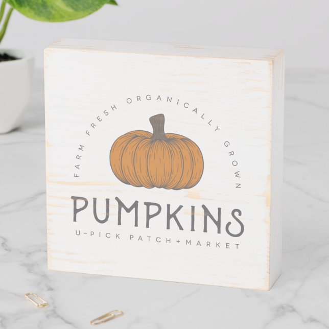 Pumpkin Patch Wooden Box Sign (In Situ Horizontal)